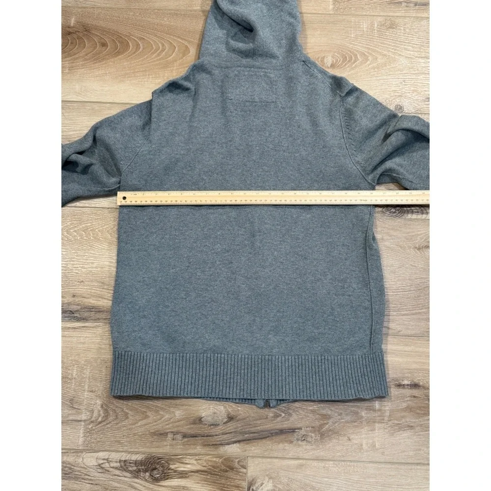 American Eagle Outfitters Mens Gray Full Zip Hooded Sweater Vintage Fit LT/GL‎